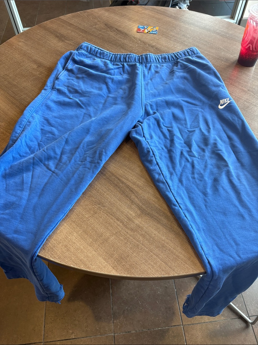 Nike mens Royal Blue Fleece Joggers with White Swoosh